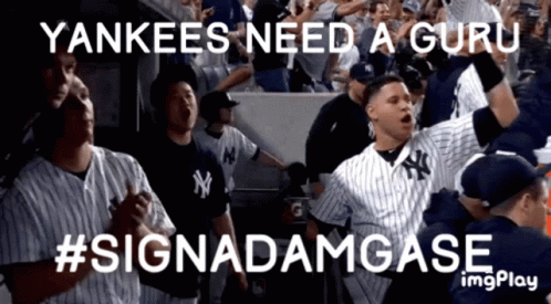 Yankees Need A Guru #Signadamgase Is Written On A Screen GIF