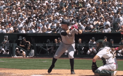 Yankees Player Swinging At Pitch GIF