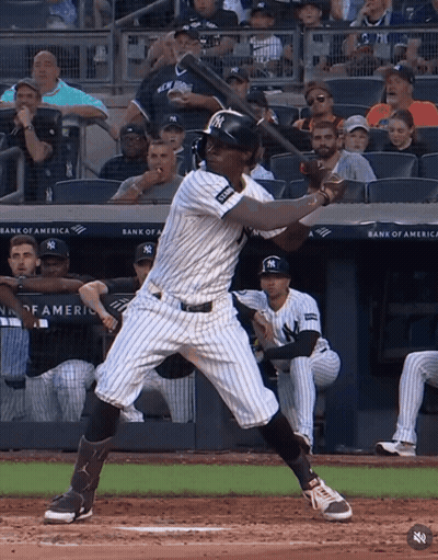 Yankees Player Swinging At Pitch GIF