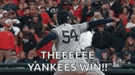 Yankees Sweep Aroldis Chapman Celebrating GIF