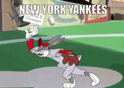 Yankees Sweep Bugs Bunny Pitch GIF