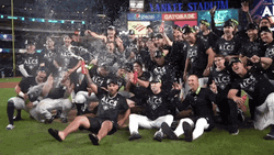 Yankees Win Pop Champagne GIF