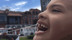 Yarn Pulling Kid No Teeth GIF