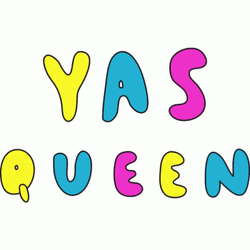 Yas Queen Animated Text GIF