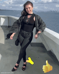 Yass Dreamy Girl On Boat GIF