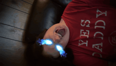 Yawning Cat Laying On Couch GIF