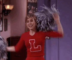 Yay Excited Cheerleader Rachel Green Friends GIF