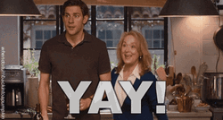 Yay Excited Jumping Meryl Streep John Krasinki GIF