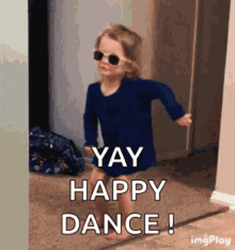 Yay Happy Dance Cute Girl Sunglasses GIF