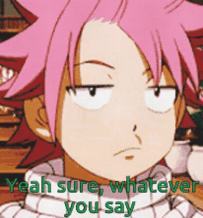 Yeah Sure Whatever You Say Pink Hair Cartoon GIF