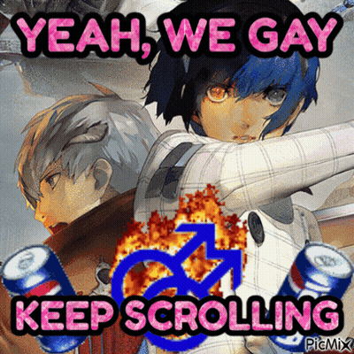 Yeah We Gay Keep Scrolling Two Anime Characters GIF