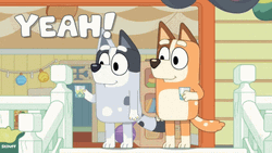 Yeah Woo Hoo Bluey Cartoon Dogs GIF