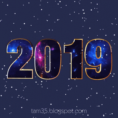 Year 2019 Galaxy Background GIF