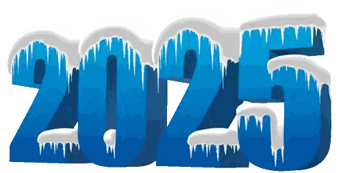 Year 2025 Covered In Snow And Icicles Sticker