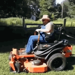 Yeehaw Lawn Mower Rodeo GIF