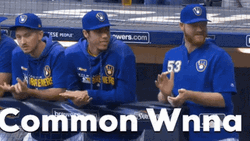 Yelich Clapping With Teammates GIF