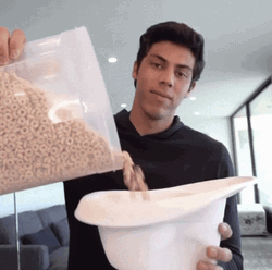 Yelich Pouring Cereal At Home GIF