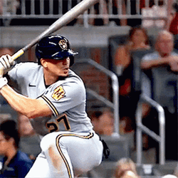 Yelich Winning Bat Swing GIF
