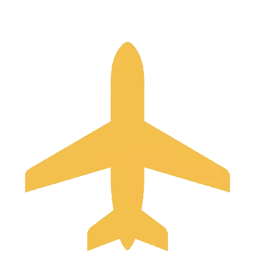 Yellow Airplane Silhouette From Above Sticker