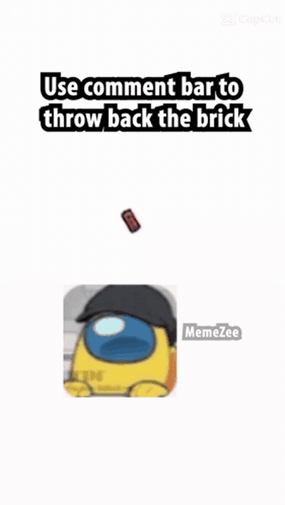 Yellow Among Us Character Next To Red Use Comment Bar GIF
