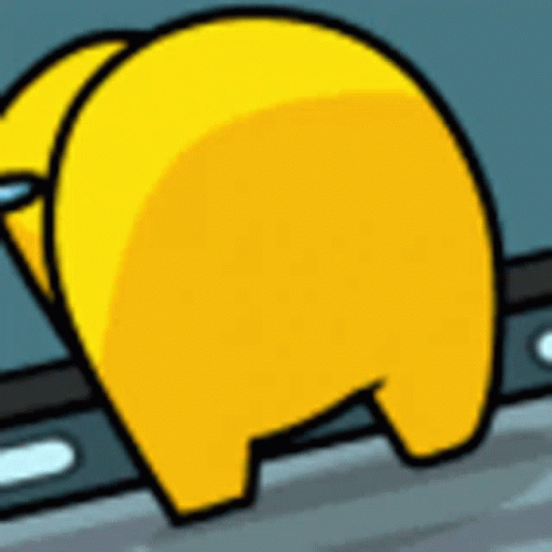 Yellow Among Us Character's Butt GIF