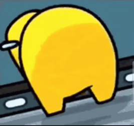 Yellow Among Us Shaking Butt GIF