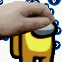 Yellow Among Us Squishing GIF