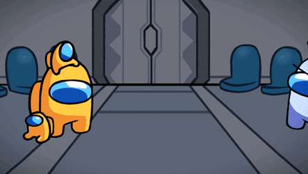 Yellow Among Us Surprise Jaw Drop GIF