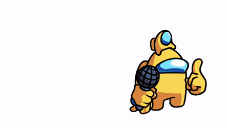 Yellow Among Us Turning Head Approving GIF