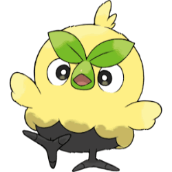 Yellow And Black Bird With Green Leaves On Face GIF