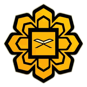 Yellow And Black Flower With Square Sticker