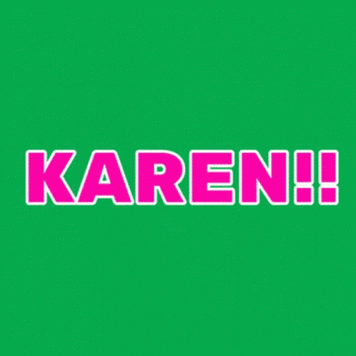 Yellow And Black Optical Illusion Saying Karen GIF