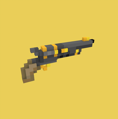 Yellow And Black Pixel Art Gun GIF