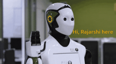 Yellow And Black Robot Walking GIF