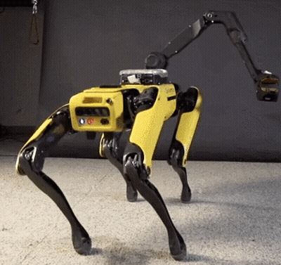 Yellow And Black Robot Walking GIF