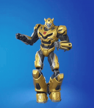Yellow And Black Robot With Helmet On Blue Background GIF