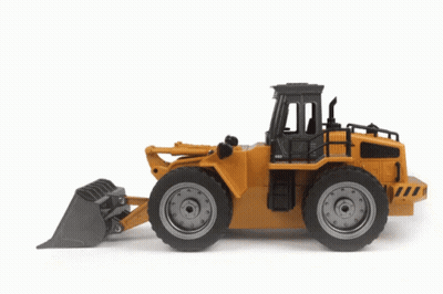 Yellow And Black Toy Bulldozer Saying Huiza GIF