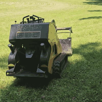 Yellow And Black Tractor Parked GIF
