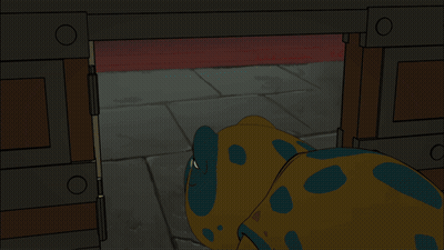 Yellow And Blue Cartoon Monster GIF