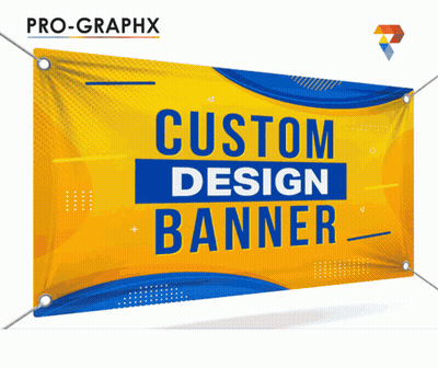 Yellow And Blue Custom Design Banner GIF