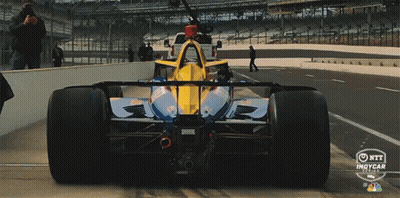 Yellow And Blue IndyCar Race Car GIF