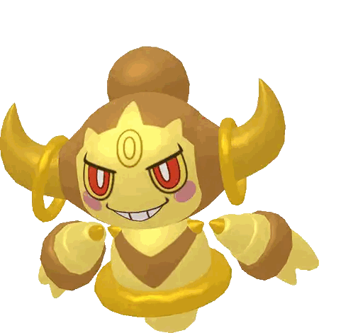 Yellow And Brown Cartoon Character With Horns Sticker