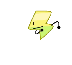 Yellow And Green Lightning Bolt With Face Sticker