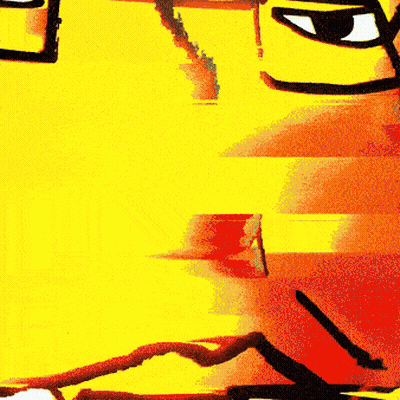 Yellow And Orange Background With Person Drawing GIF