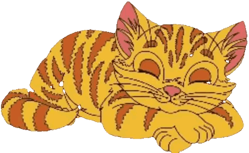 Yellow And Orange Cat Lying Down Sticker