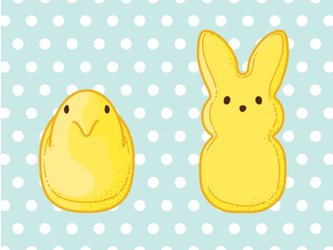 Yellow And Purple Bunny Peeps GIF