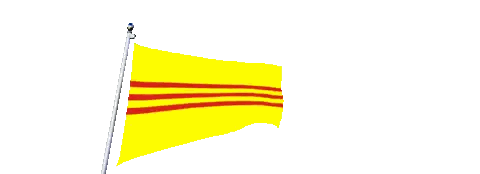 Yellow And Red Flag Flying Sticker