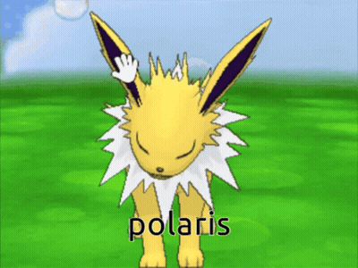 Yellow And White Eevee With Polaris GIF
