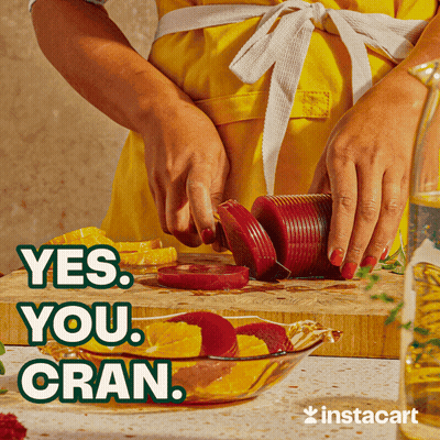 Yellow Apron Woman Cuts Vegetables Yes You Cran GIF