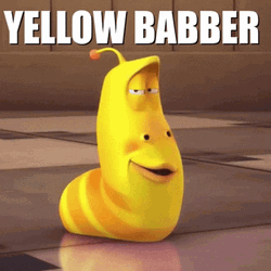 Yellow Babber Larva Funny Face GIF